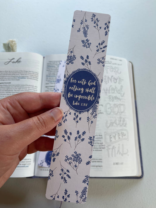 For with God nothing impossible Bookmark