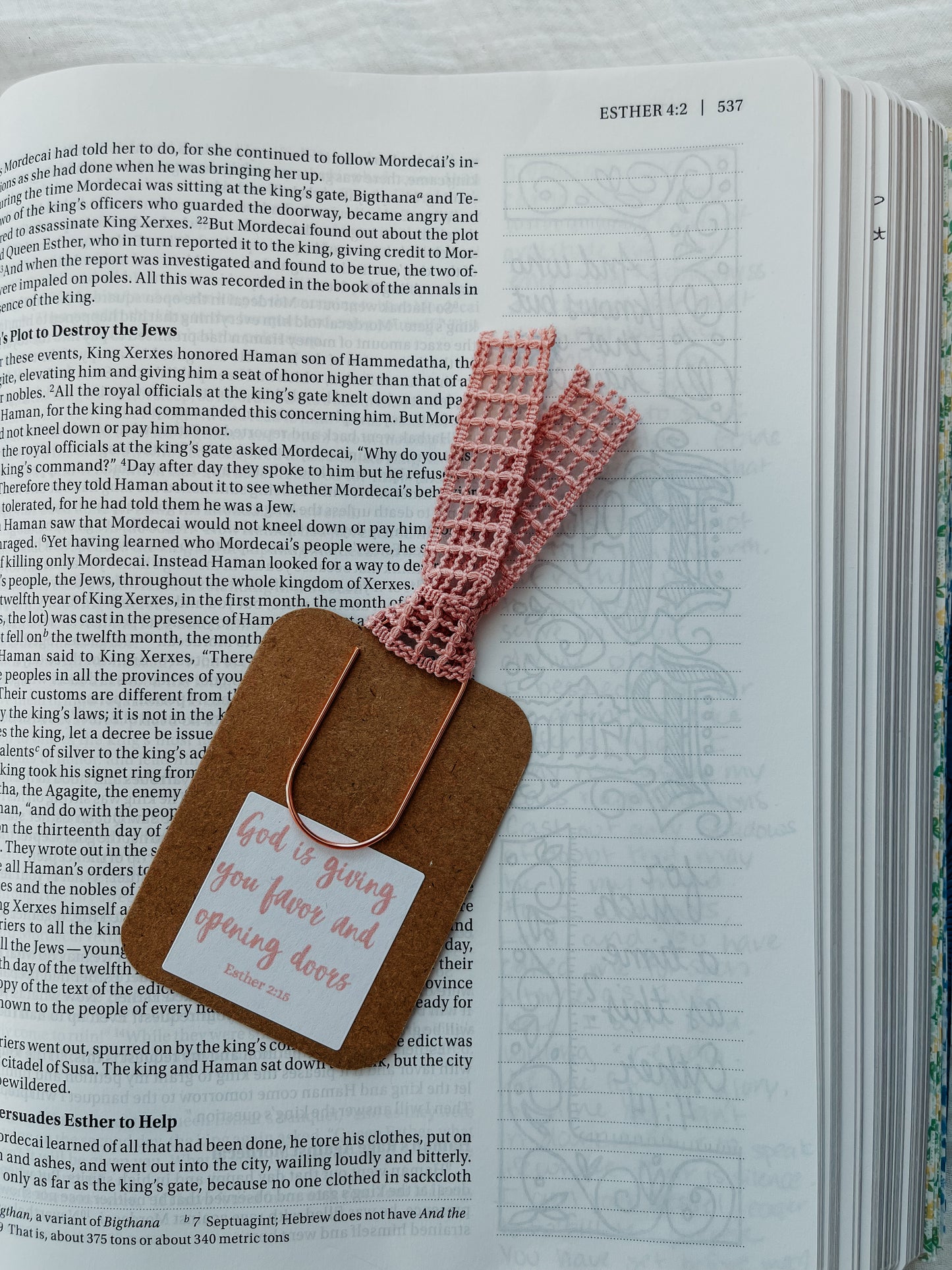Esther 2:15 Bow Paperclip Bookmark