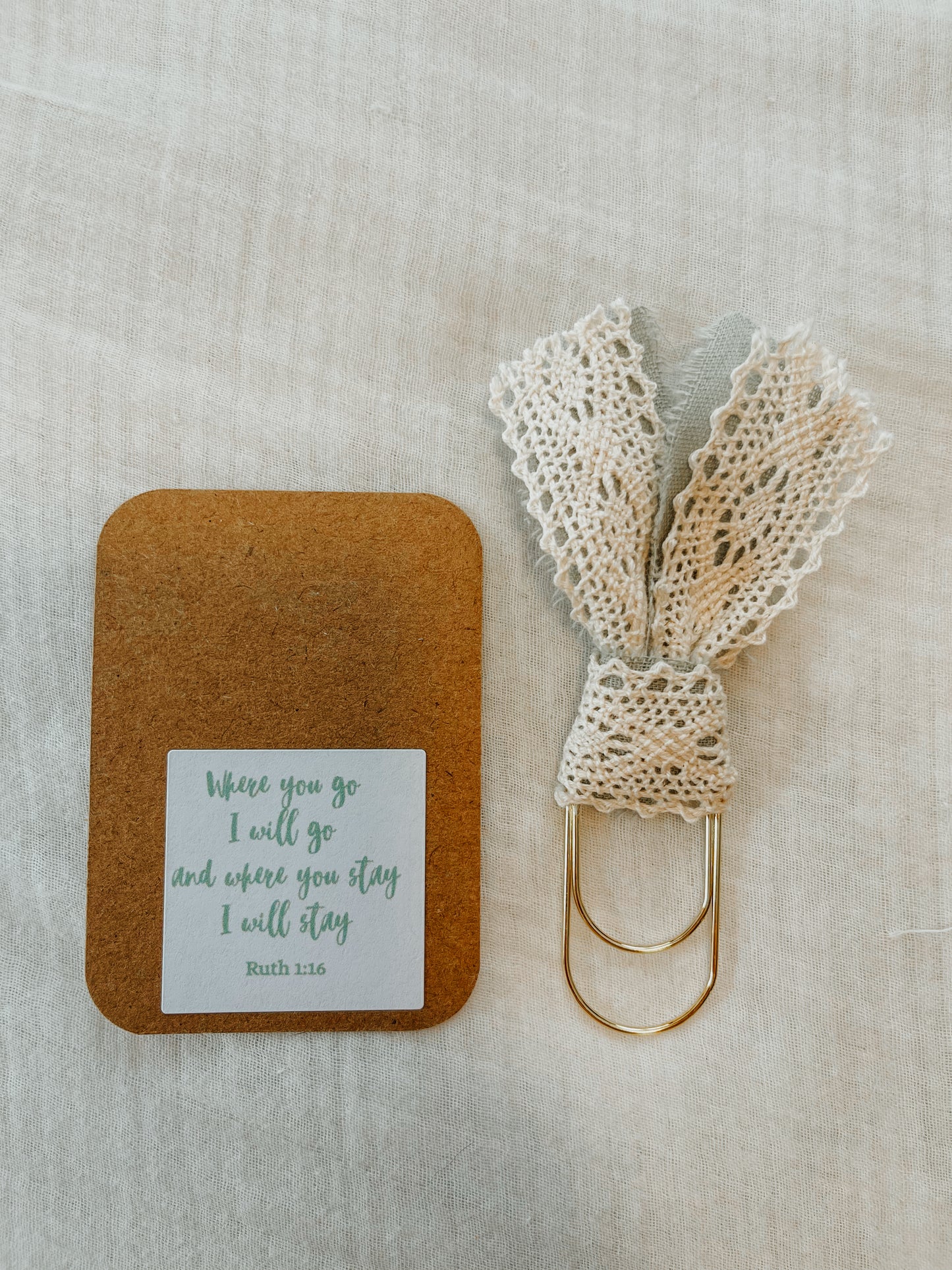 Ruth 1:16 Bow Paperclip Bookmark