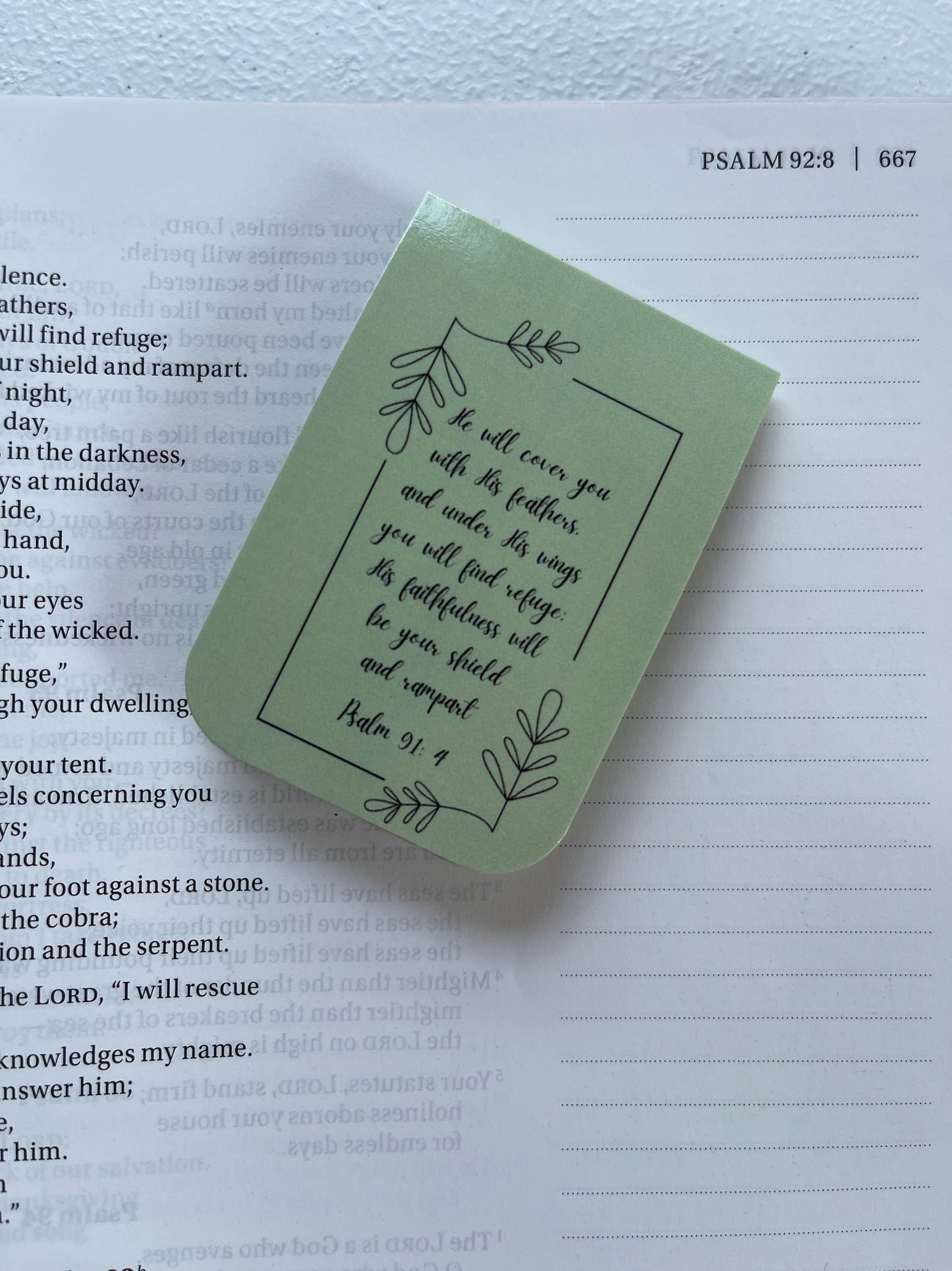 Cover you with His Feathers Magnetic Bookmark