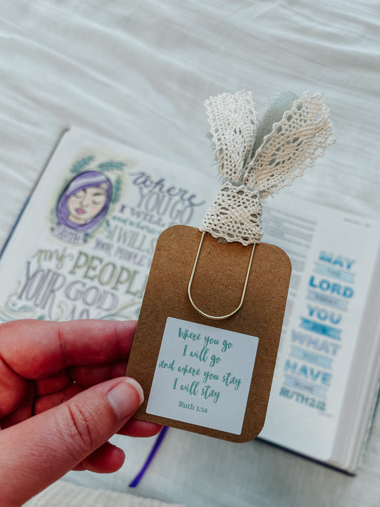 Ruth 1:16 Bow Paperclip Bookmark