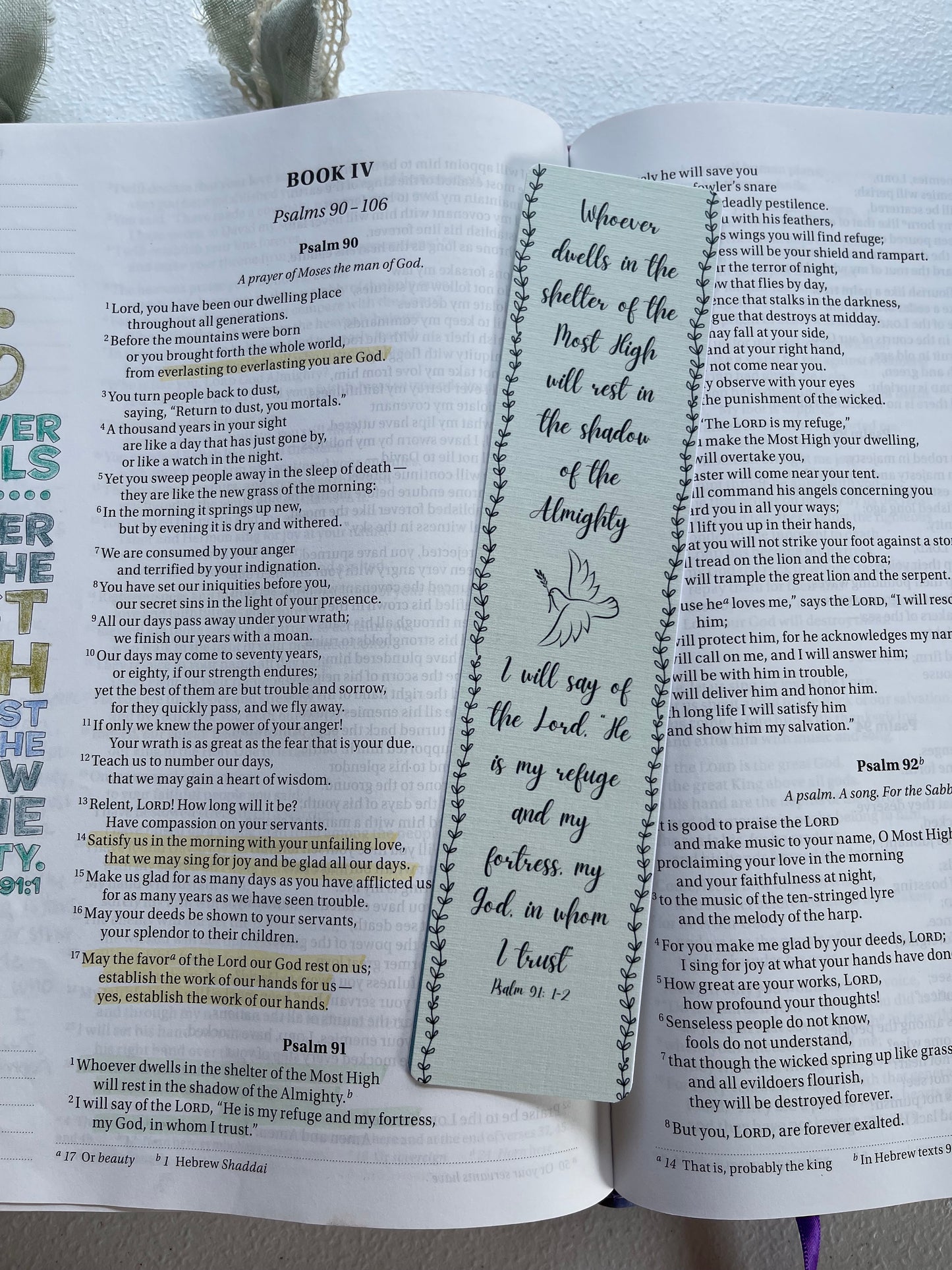 Whoever Dwells in the Shelter Psalm 91 Bookmark